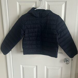 Crewcuts  navy quilted jacket. NWT. Hooded and inside pockets L(10-11)